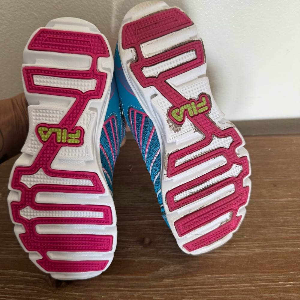 Girls Fila Radical 3 Running Shoe Size 3 Blue Green Pink - Picture 7 of 7